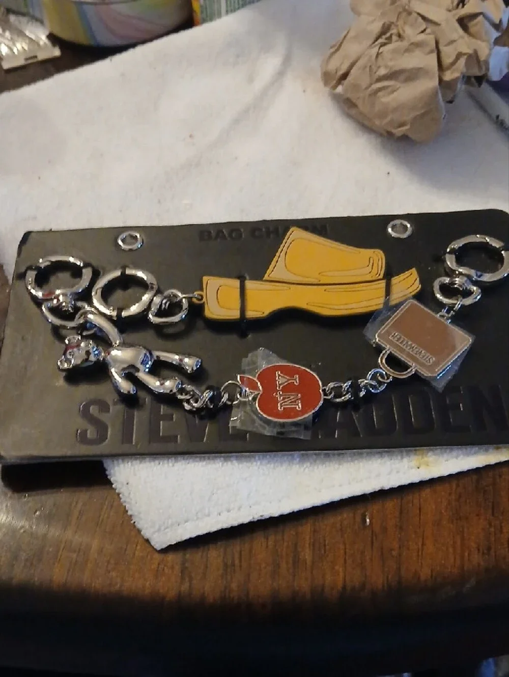 Steve Madden Stylish Yellow Bag Charm New